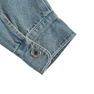 Ami Paris Heart Embroidered Denim Shirt Blue view 9