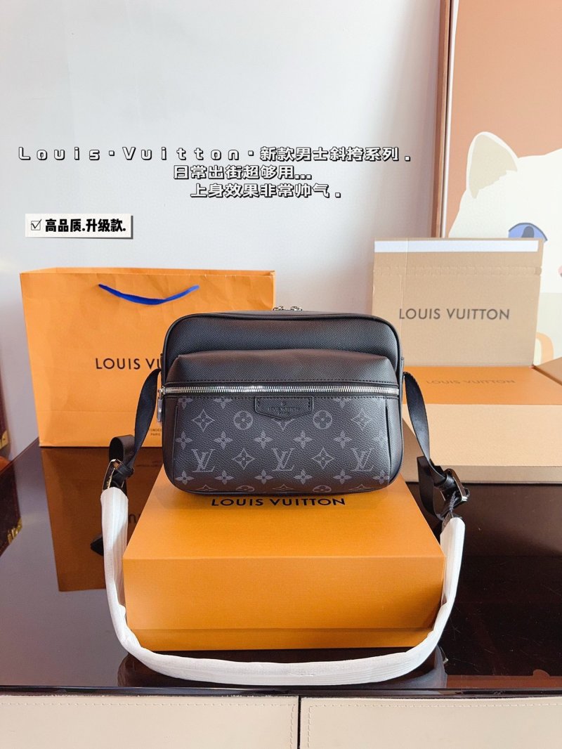 Louis Vuitton Messenger Crossbody Bag Black Monogram
