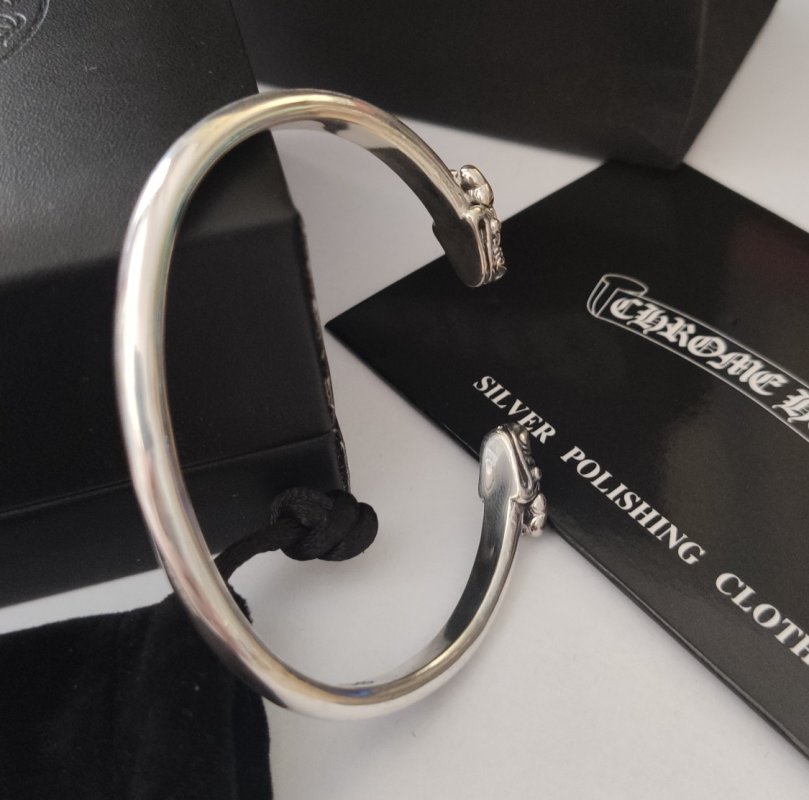 Chrome Hearts Double Dragon Open Cuff Bracelet Silver view