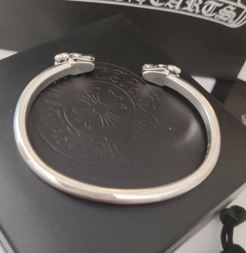 Chrome Hearts Double Dragon Open Cuff Bracelet Silver view