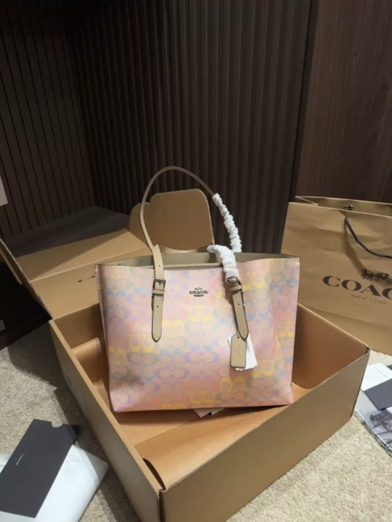 Coach Signature Gradient Tote Bag Pastel Pink