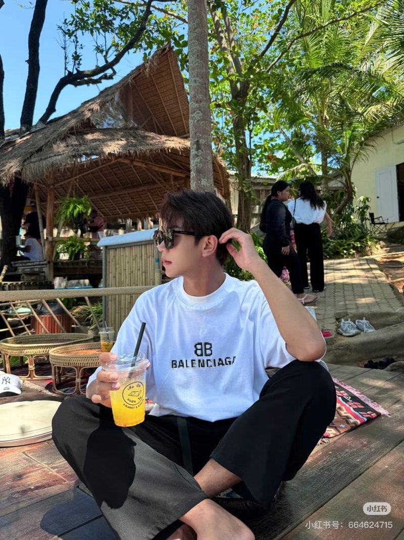 Balenciaga BB Logo Cream T-Shirt view