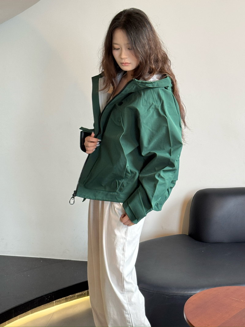 Deep Green Windbreaker Jacket - Oversized Fit S-XXL