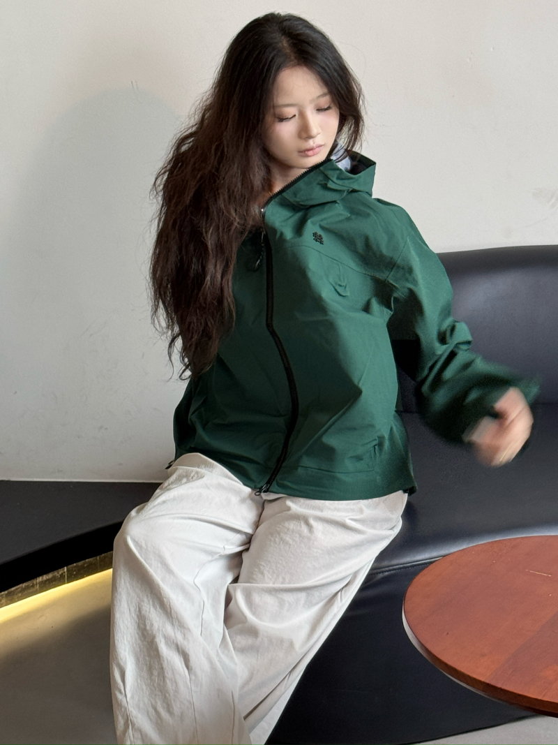White Windbreaker Shell Jacket view