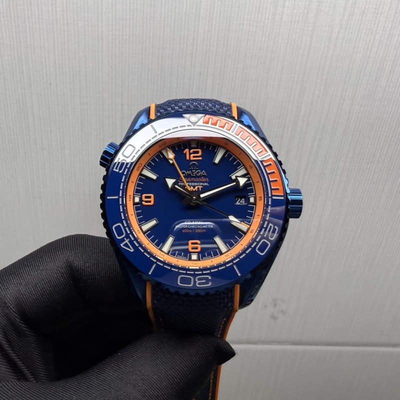 Omega Seamaster 600M GMT Dive Watch Blue Orange