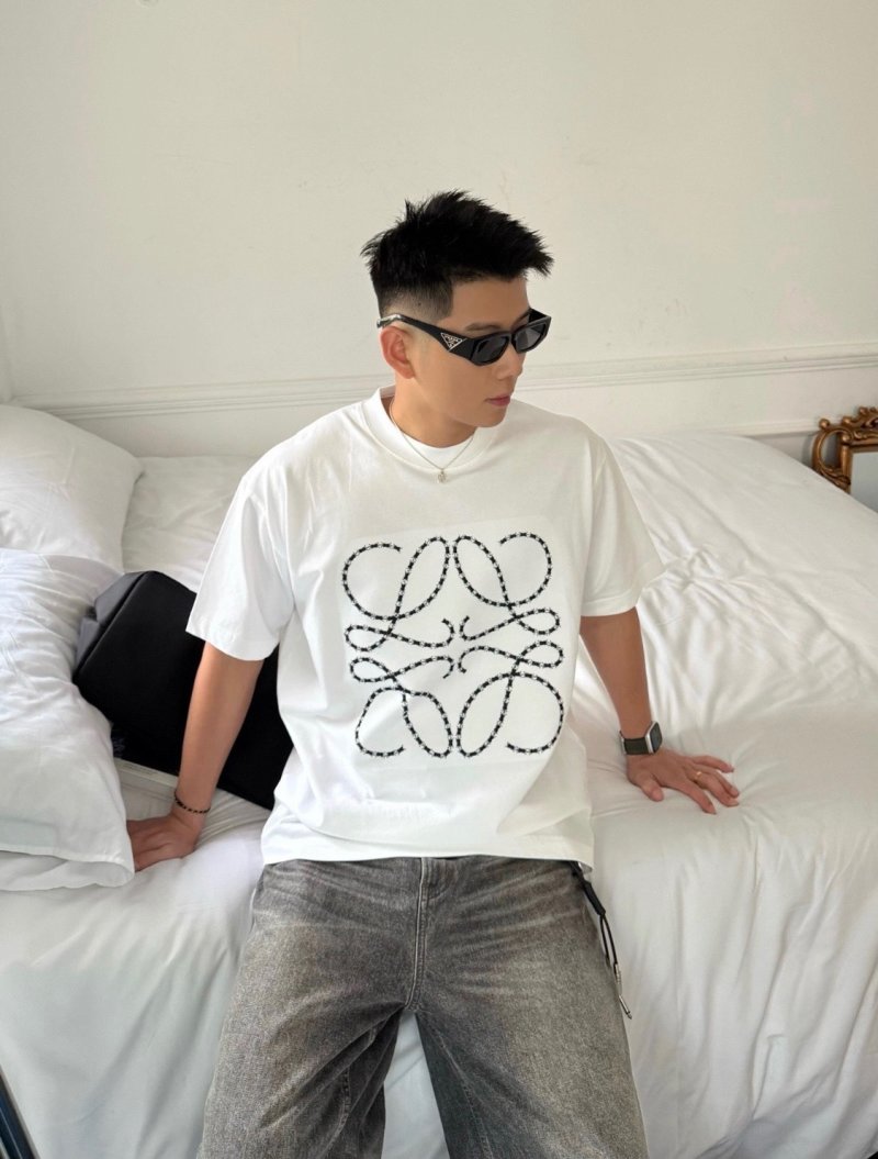 White Abstract Line Art Graphic T-Shirt view