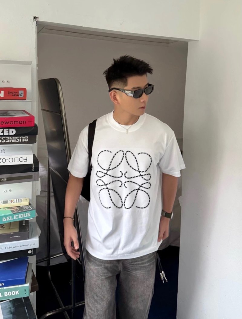 White Abstract Line Art Graphic T-Shirt view