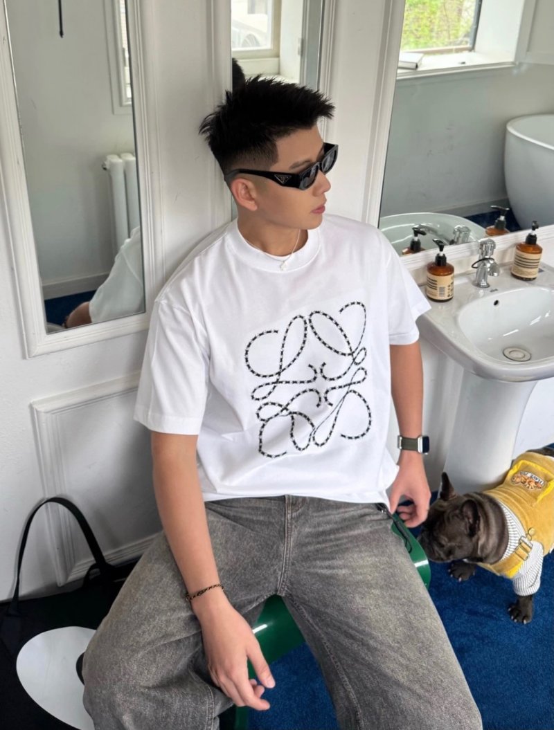 White Abstract Line Art Graphic T-Shirt view
