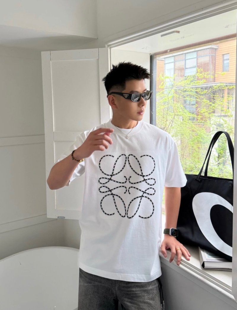 White Abstract Line Art Graphic T-Shirt view