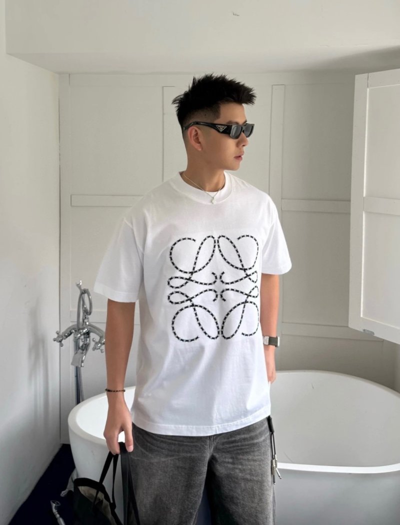White Abstract Line Art Graphic T-Shirt view