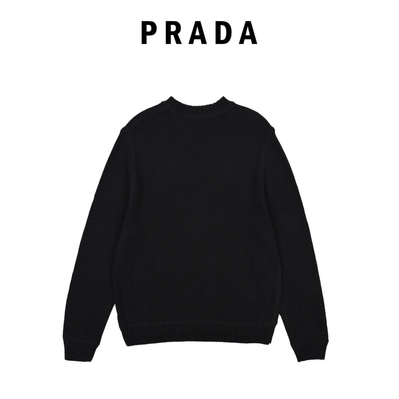 Prada Milano Logo Crew Neck Sweater Black view