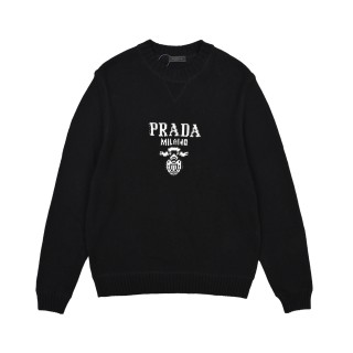 Prada Black Logo Knit Sweater view 13
