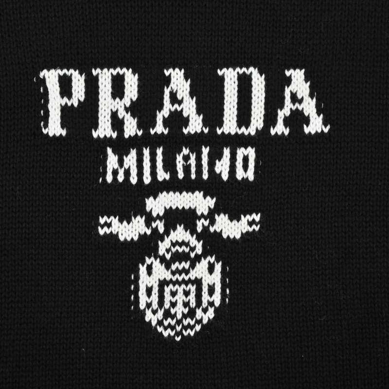 Prada Milano Logo Crew Neck Sweater Black view