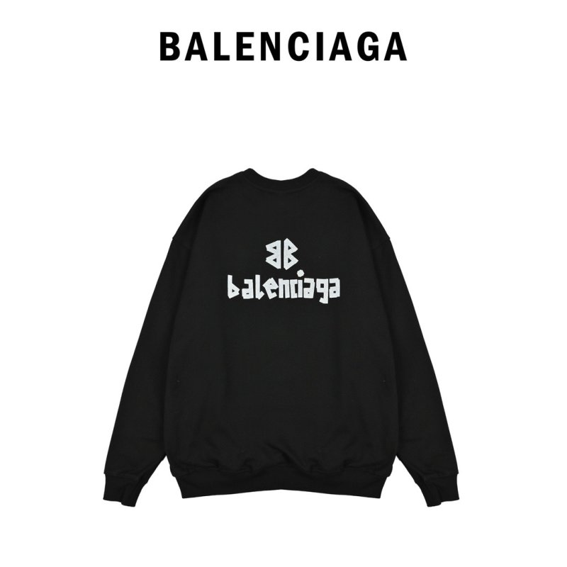 Balenciaga Mixed Logo Print Crew Neck Sweatshirt Black view