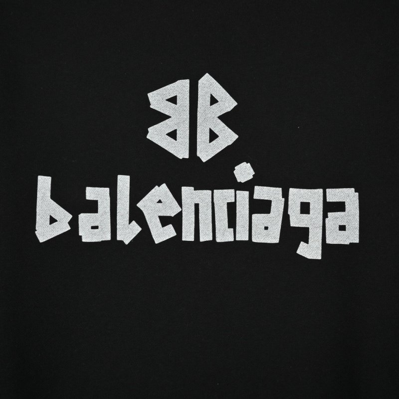 Balenciaga Mixed Logo Print Crew Neck Sweatshirt Black view