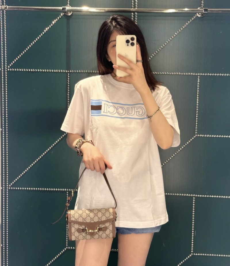 Gucci Logo Stripe White T-Shirt