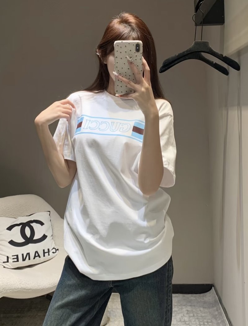 Gucci Logo Stripe White T-Shirt view