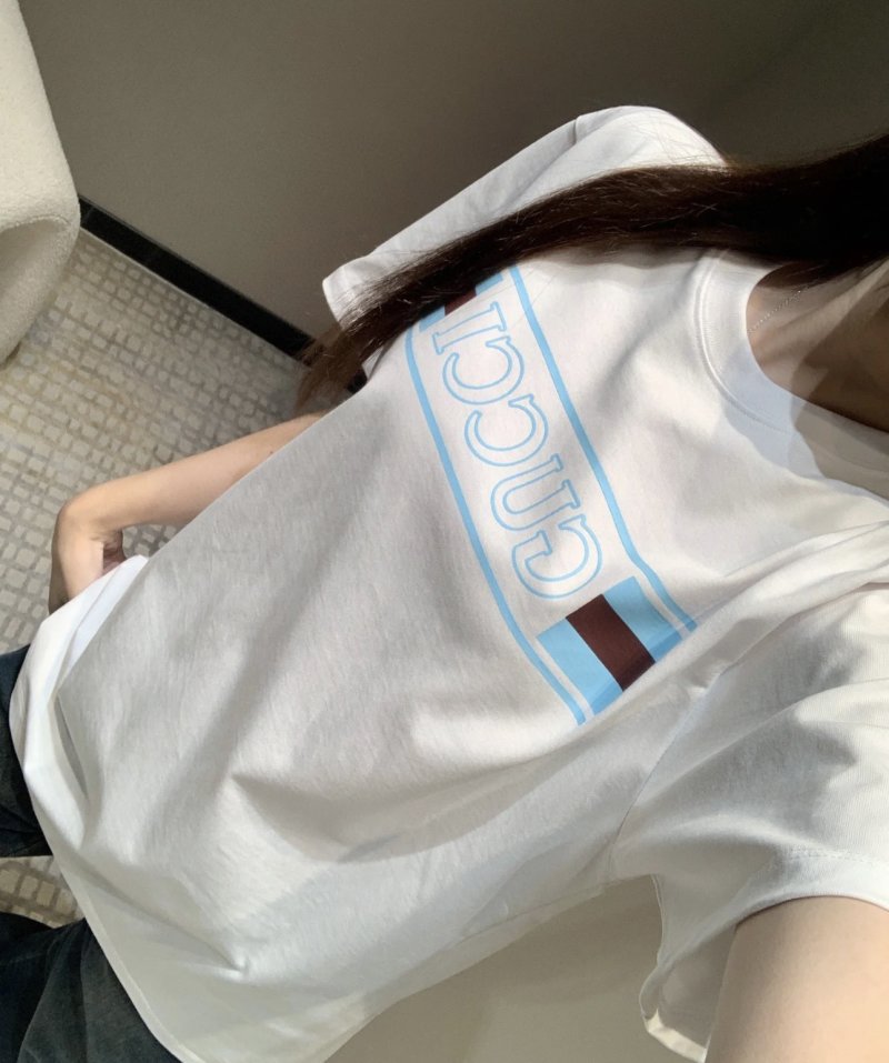Gucci Logo Stripe White T-Shirt view