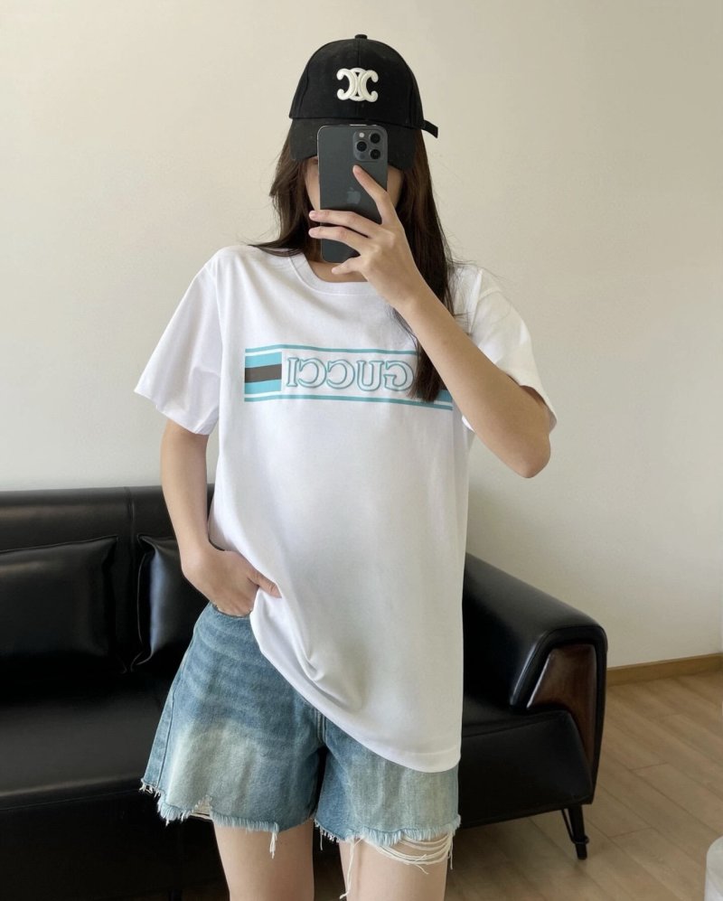 Gucci Logo Stripe White T-Shirt view