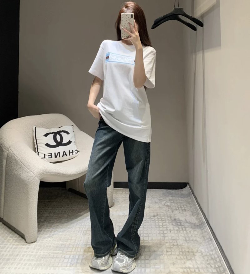 Gucci Logo Stripe White T-Shirt view