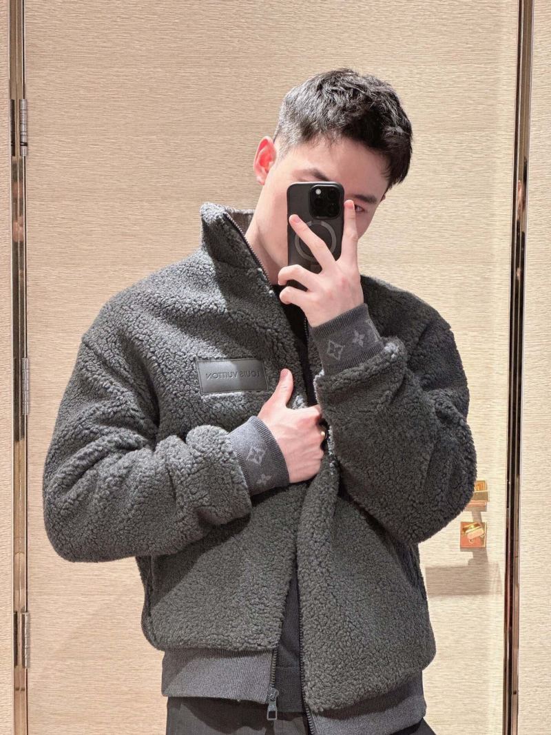 Charcoal Fleece Zip Jacket with Woven Badge