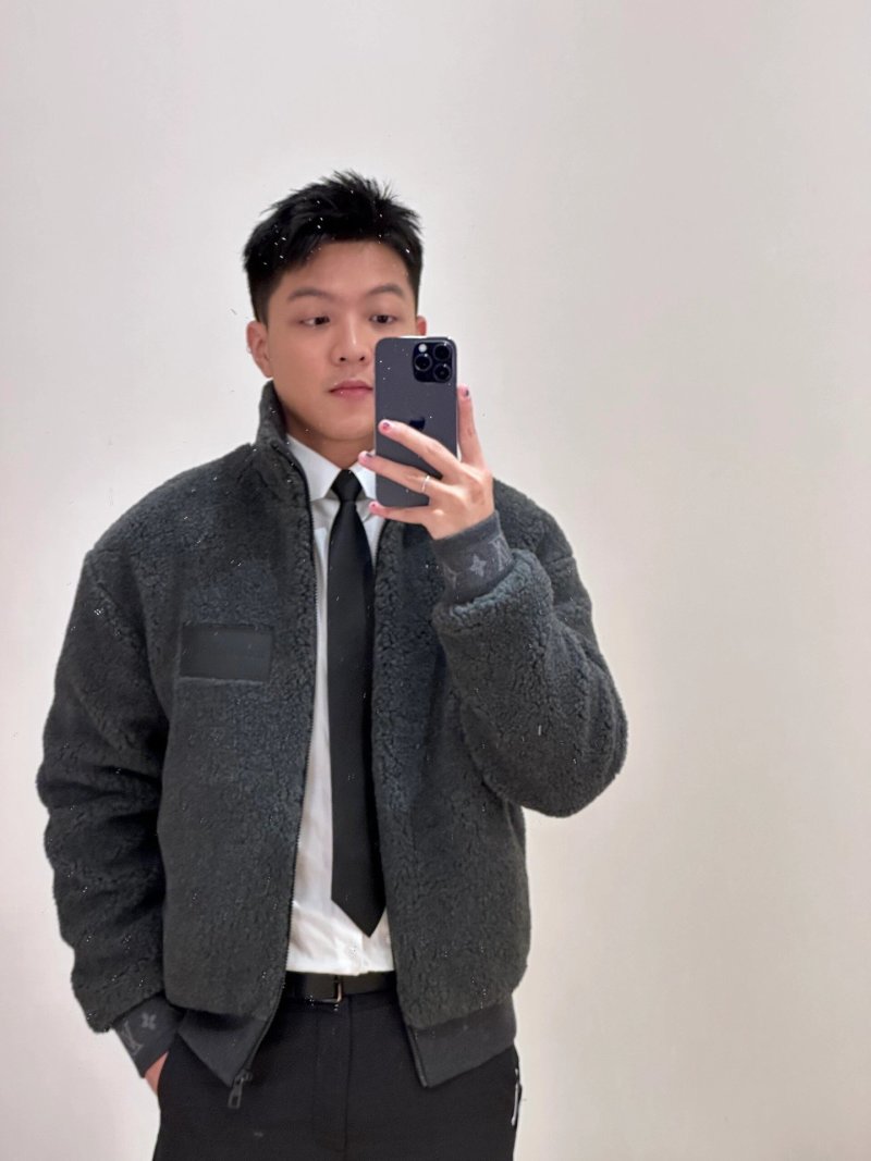 Charcoal Fleece Zip Jacket with Woven Badge view