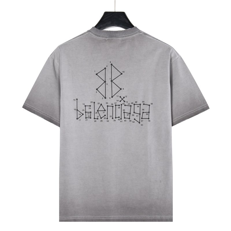 Balenciaga Outlined Logo Oversized T-Shirt Grey view