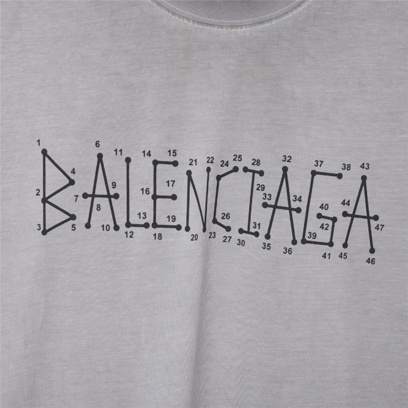 Balenciaga Outlined Logo Oversized T-Shirt Grey view