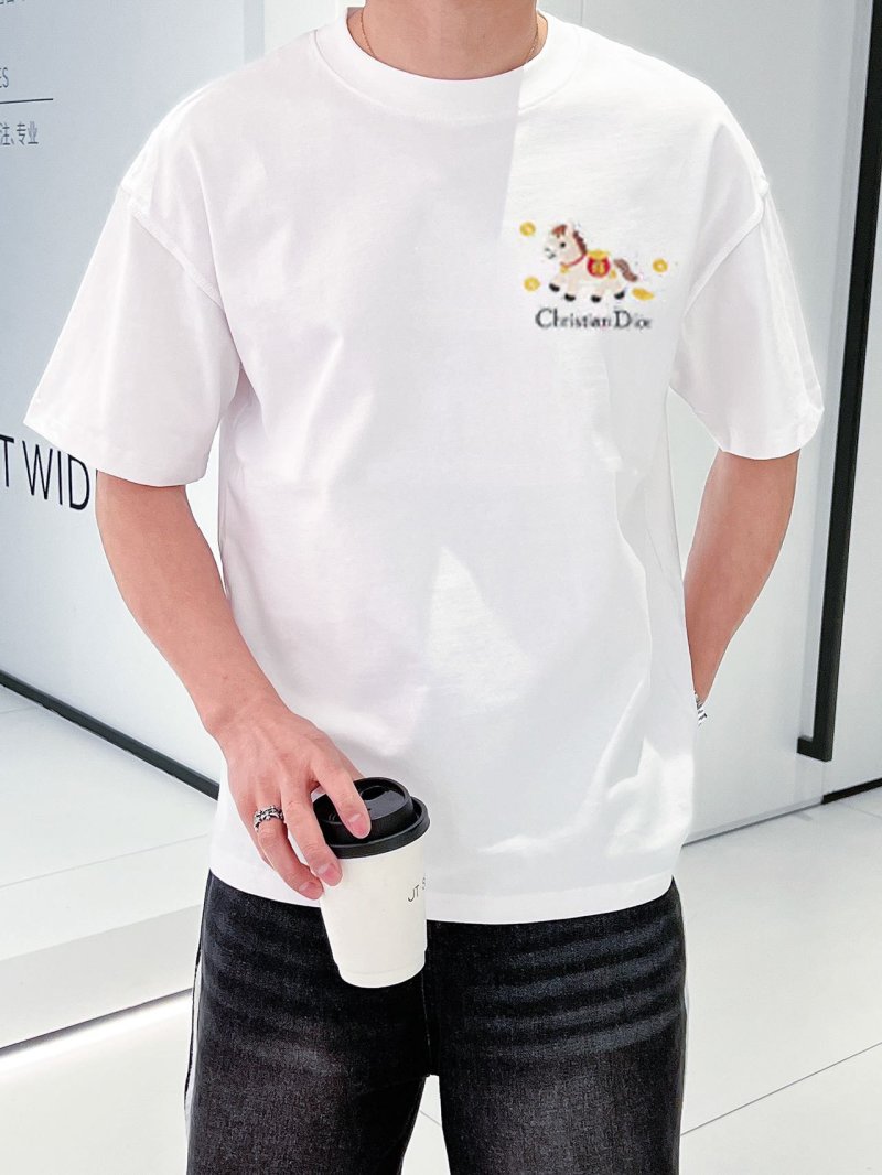 Dior Christian Dior Zodiac Embroidered Cream T-Shirt view