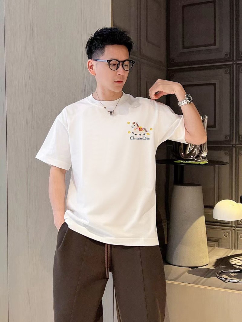Dior Christian Dior Zodiac Embroidered Cream T-Shirt view