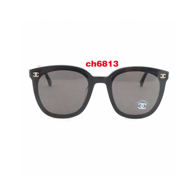 Chanel CH6813 Round Black Gold Sunglasses