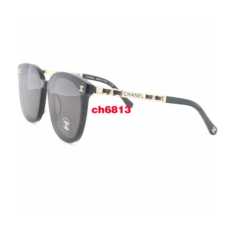Chanel CH6813 Round Black Gold Sunglasses view