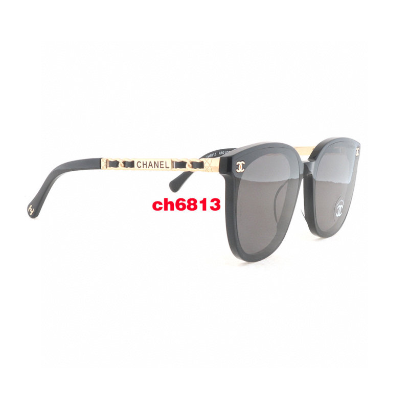 Chanel CH6813 Round Black Gold Sunglasses view