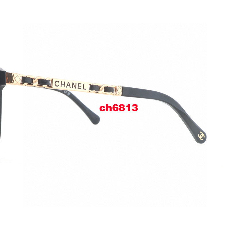 Chanel CH6813 Round Black Gold Sunglasses view