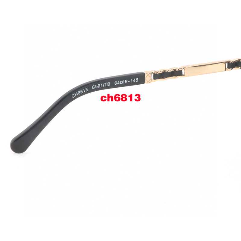 Chanel CH6813 Round Black Gold Sunglasses view