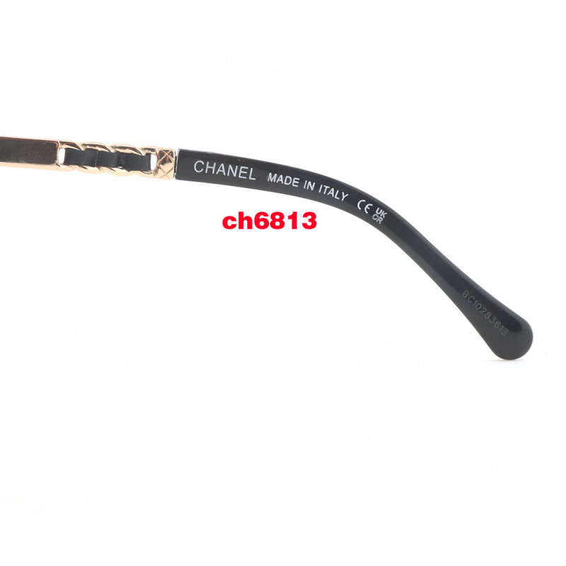 Chanel CH6813 Round Black Gold Sunglasses view