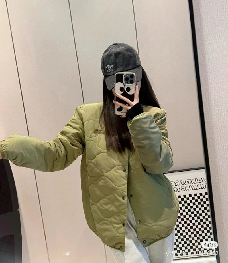 Oversized Quilted Puffer Jacket - Sage Green