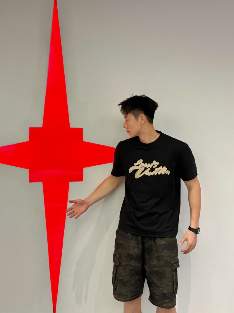 Black Gold Script Logo Short Sleeve T-Shirt