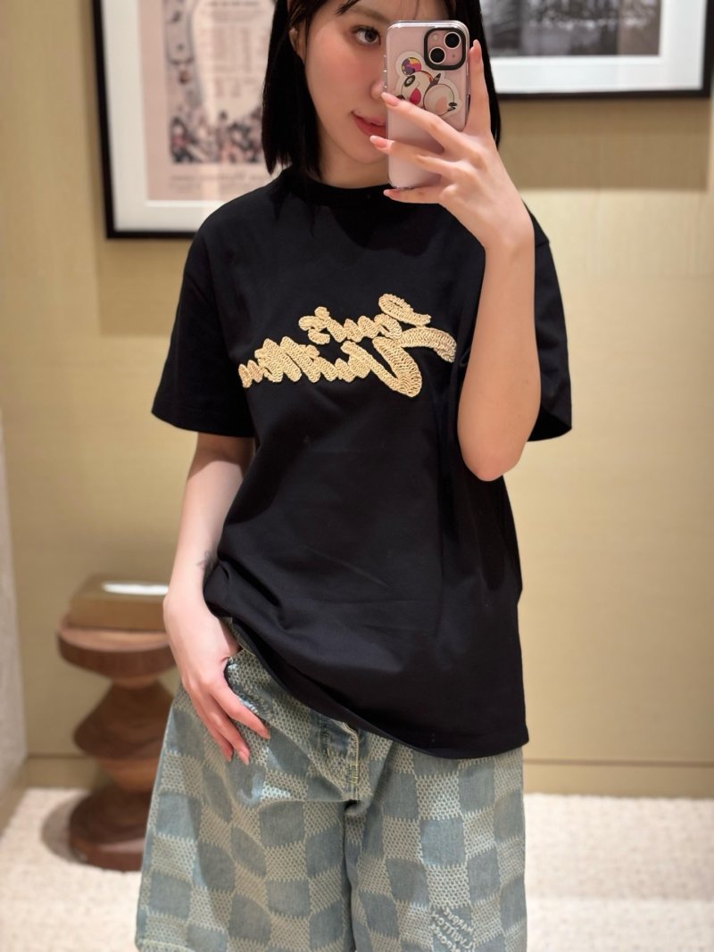 Black Gold Script Logo Short Sleeve T-Shirt view