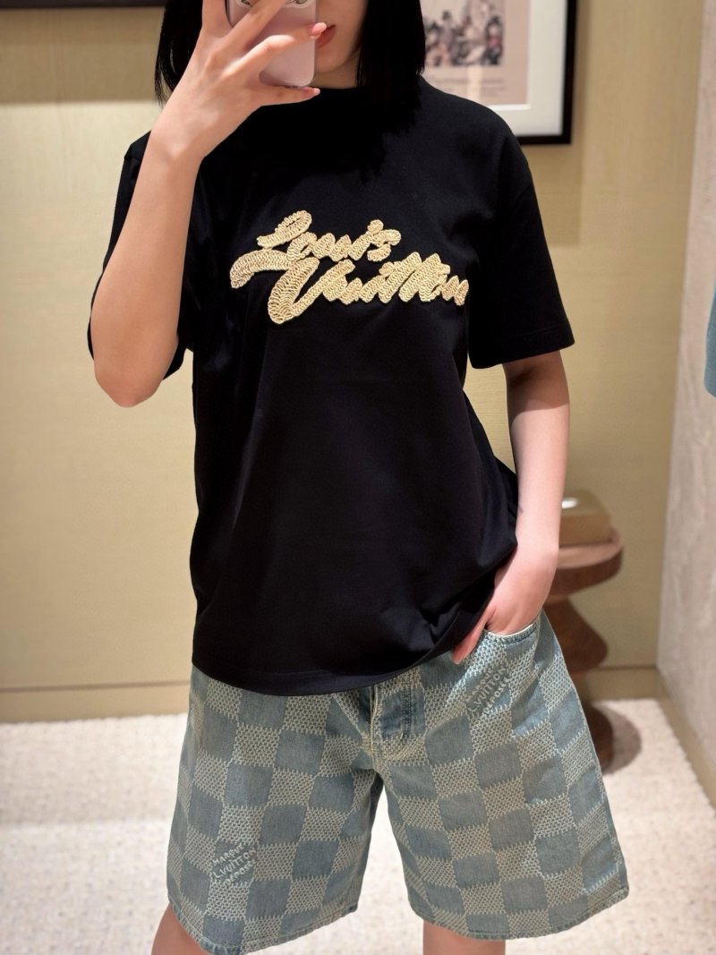 Black Gold Script Logo Short Sleeve T-Shirt view