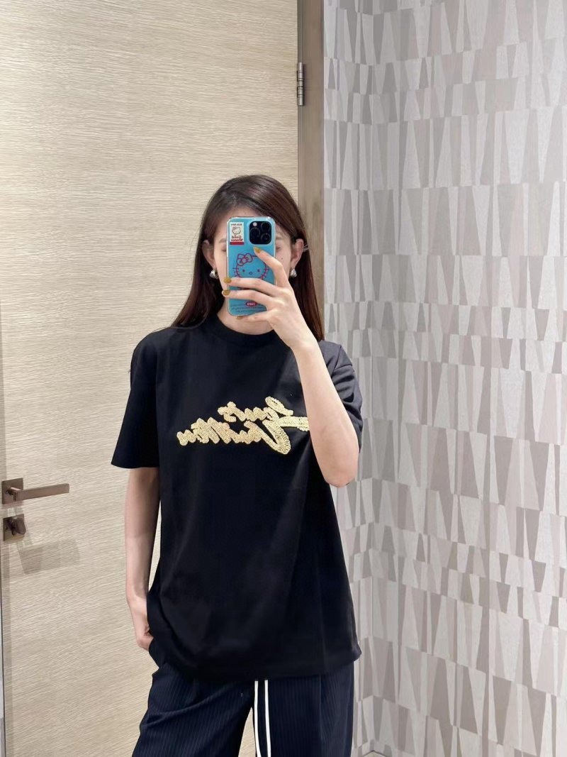 Black Gold Script Logo Short Sleeve T-Shirt view