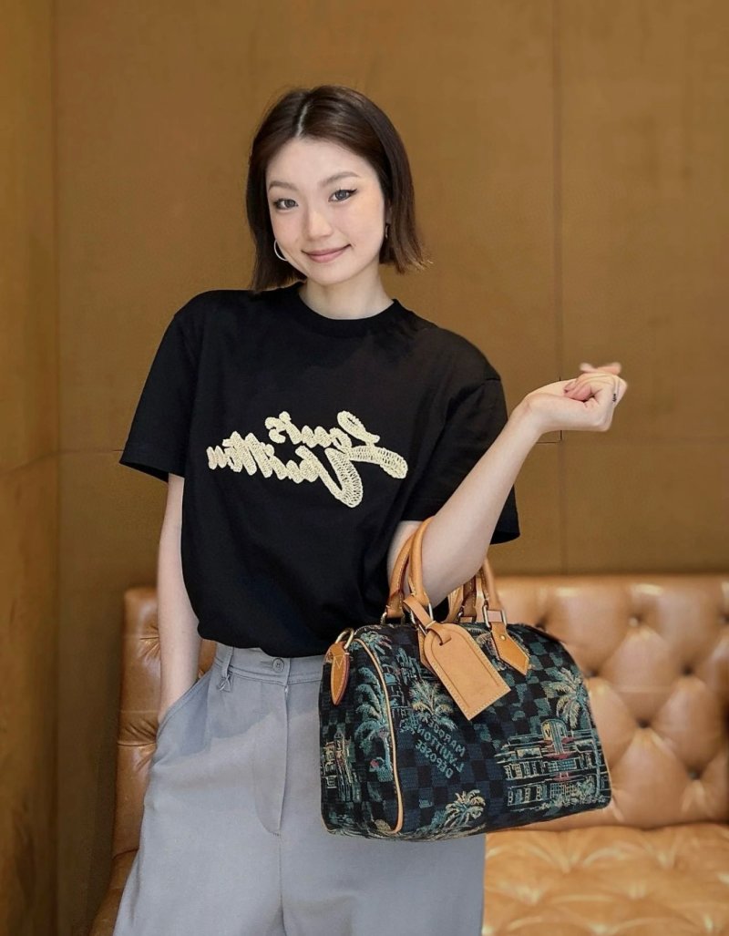 Black Gold Script Logo Short Sleeve T-Shirt view