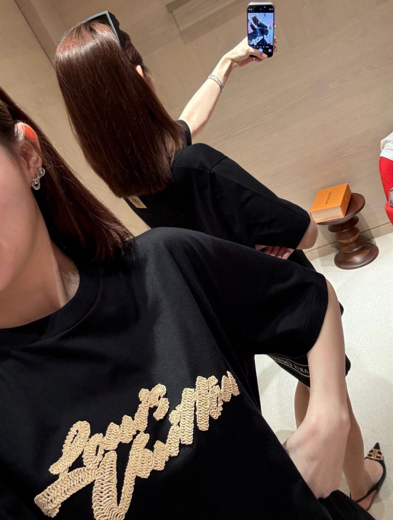 Black Gold Script Logo Short Sleeve T-Shirt view