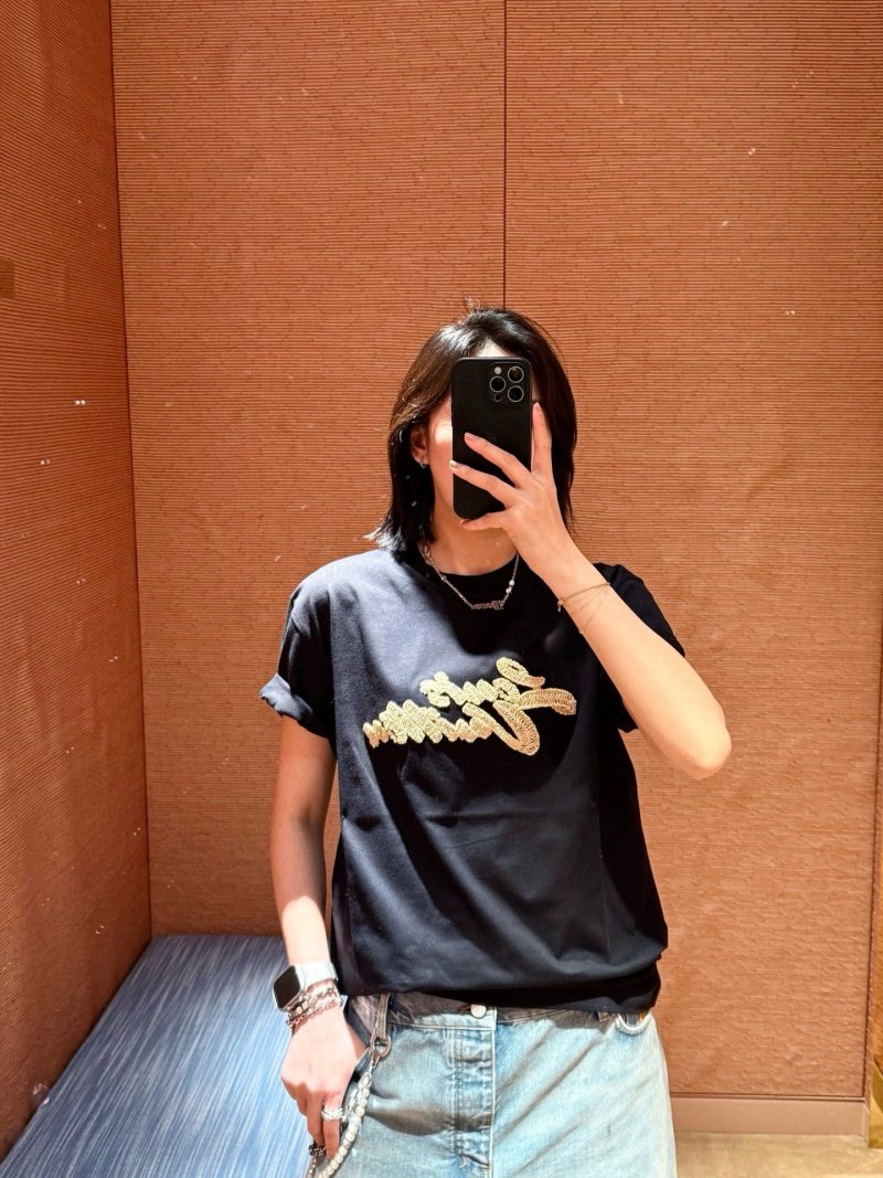 Black Gold Script Logo Short Sleeve T-Shirt view