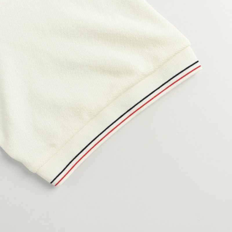 Prada Red Embroidered Logo Polo Shirt - White view