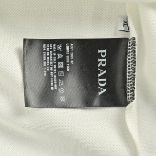 Prada Red Embroidered Logo Short Sleeve Polo Shirt view 9
