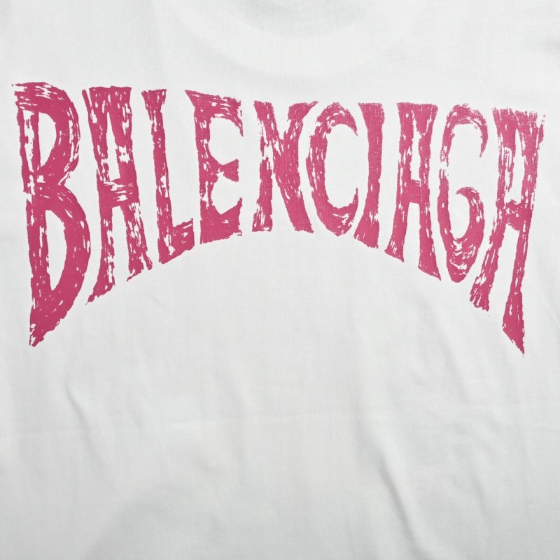 Balenciaga Paris Eiffel Tower Sunset Beach Print T-Shirt White view