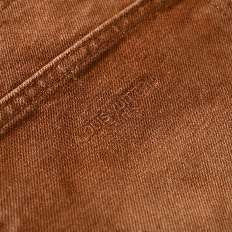 Olive Denim Shorts with Leather Waistband view