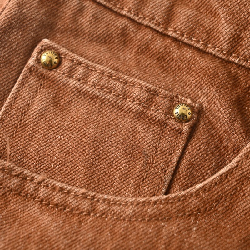 Olive Denim Shorts with Leather Waistband view