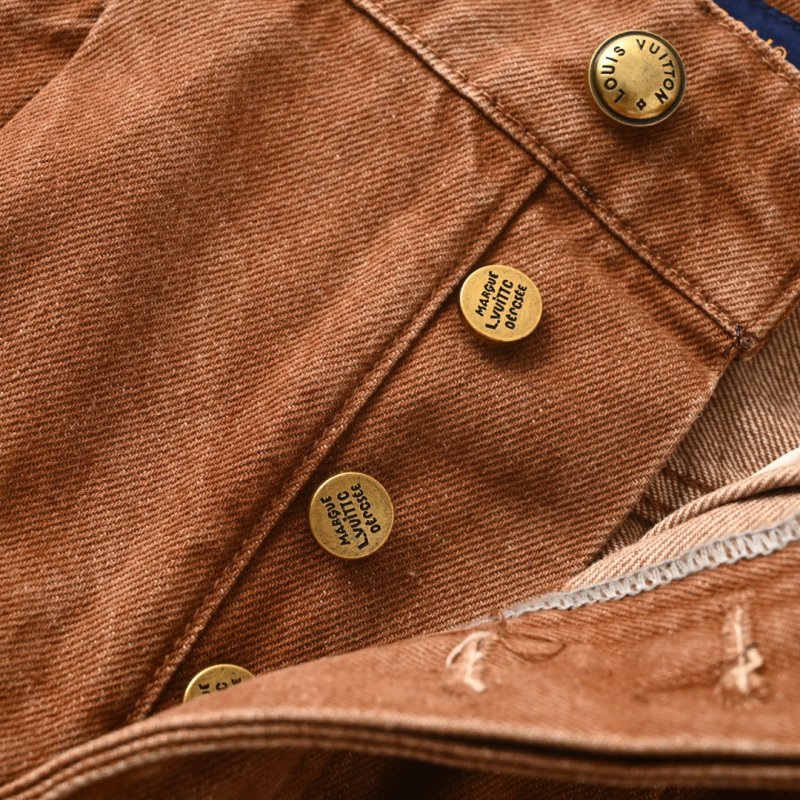 Olive Denim Shorts with Leather Waistband view